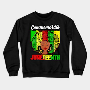 Womens Juneteenth Afro Woman Black Queen African American Melanin Crewneck Sweatshirt